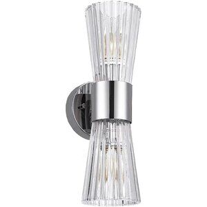 NEW Glass Wall Sconce Light Fixture Indoor Chrome Wall Mounted Bathroom Vanity